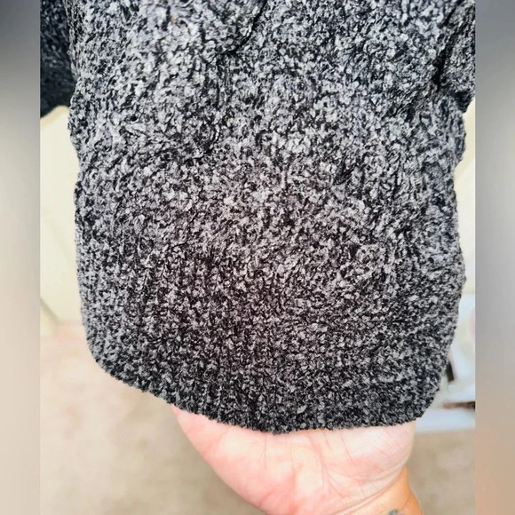 Chenille Cocoon Cardigan Sweater, Midweight,charcoal grey open front size M - Picture 11 of 16